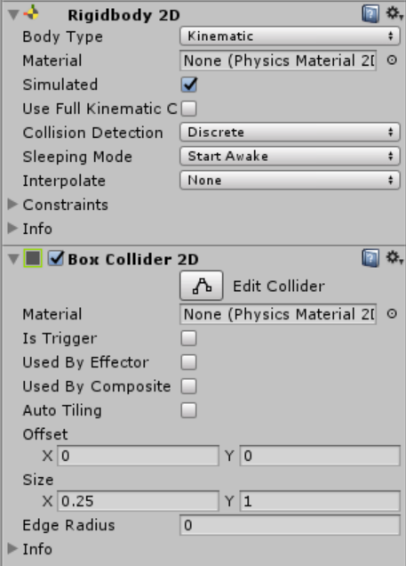 Physics - Box Collider 2D and Rigidbody 2D